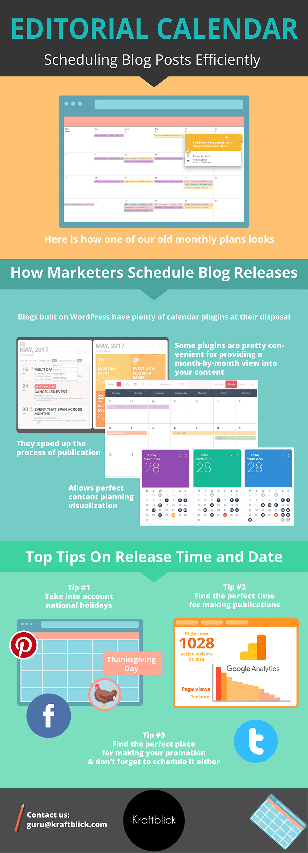 Editorial calendar infographics