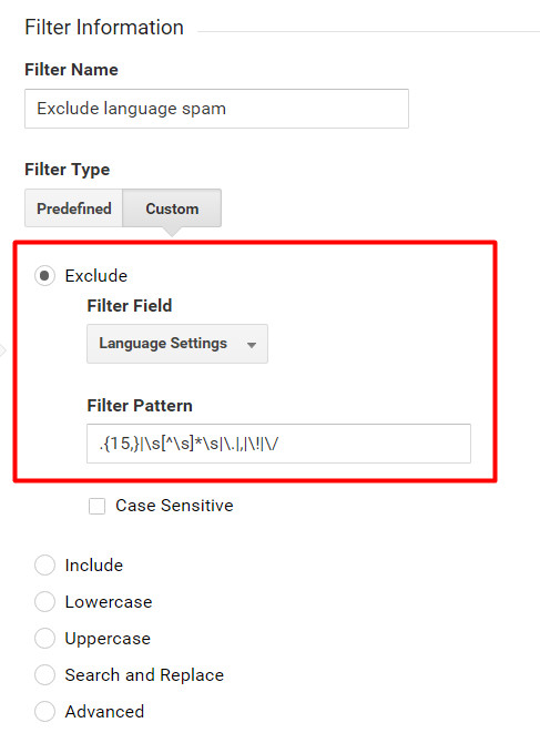 How to remove language spam in Google Analytics