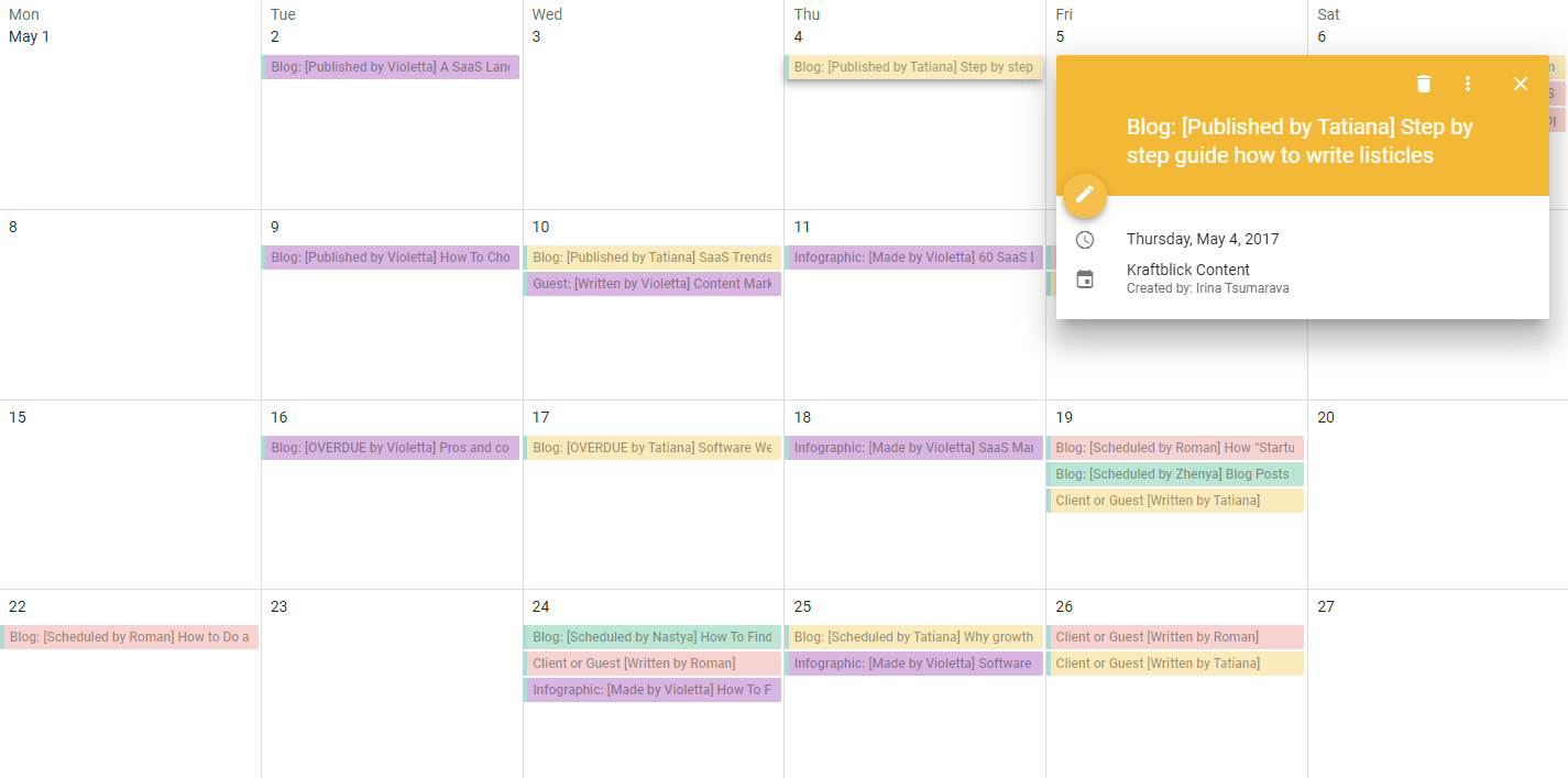 Google calendar