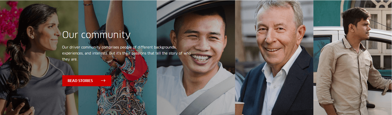 Uber landing page hero