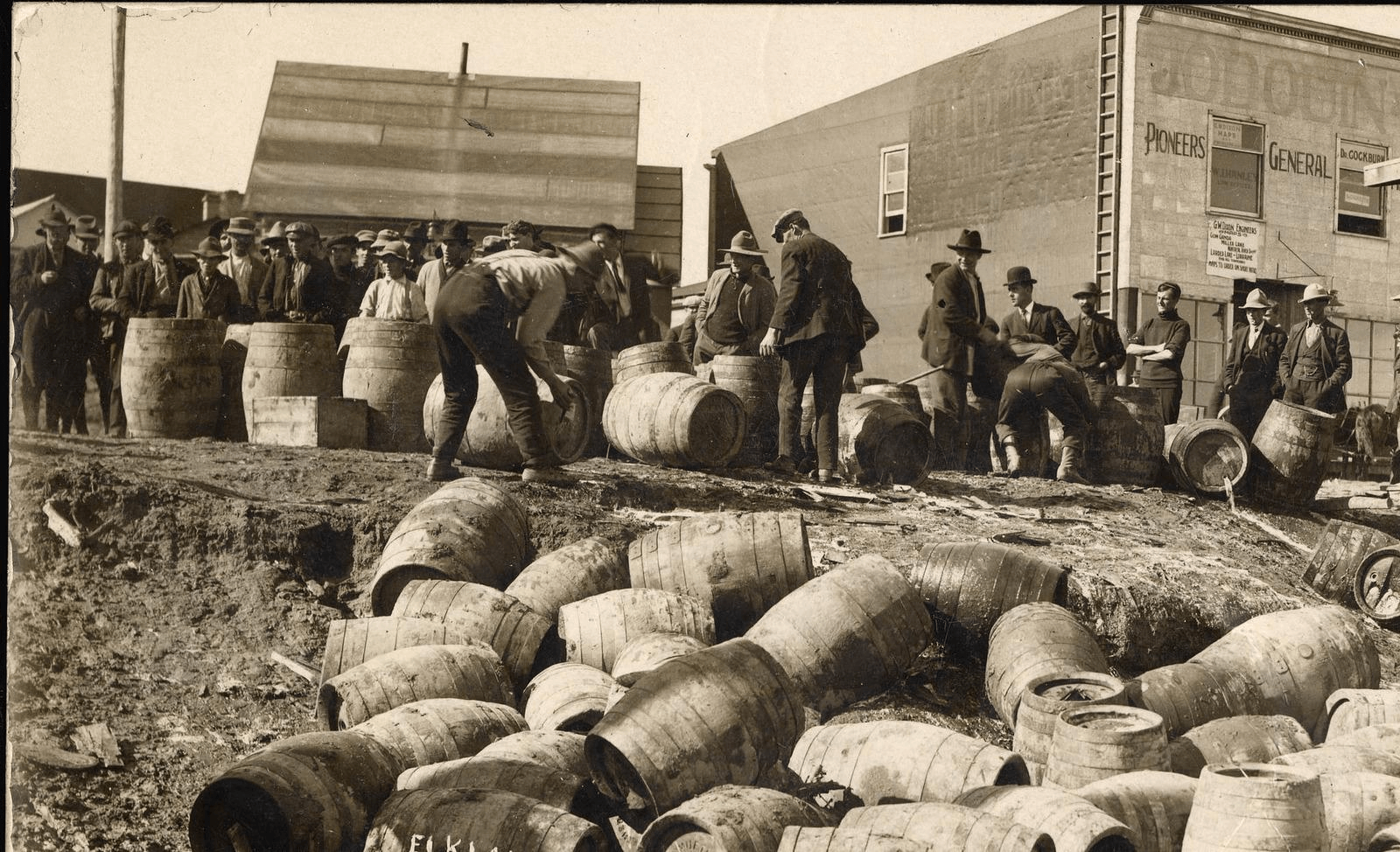 Barrels with booze