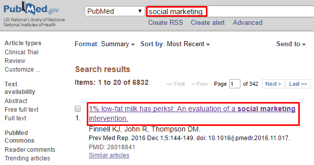 Pubmed results