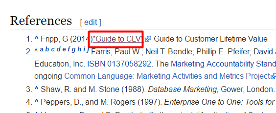 References section of a Wikipedia page