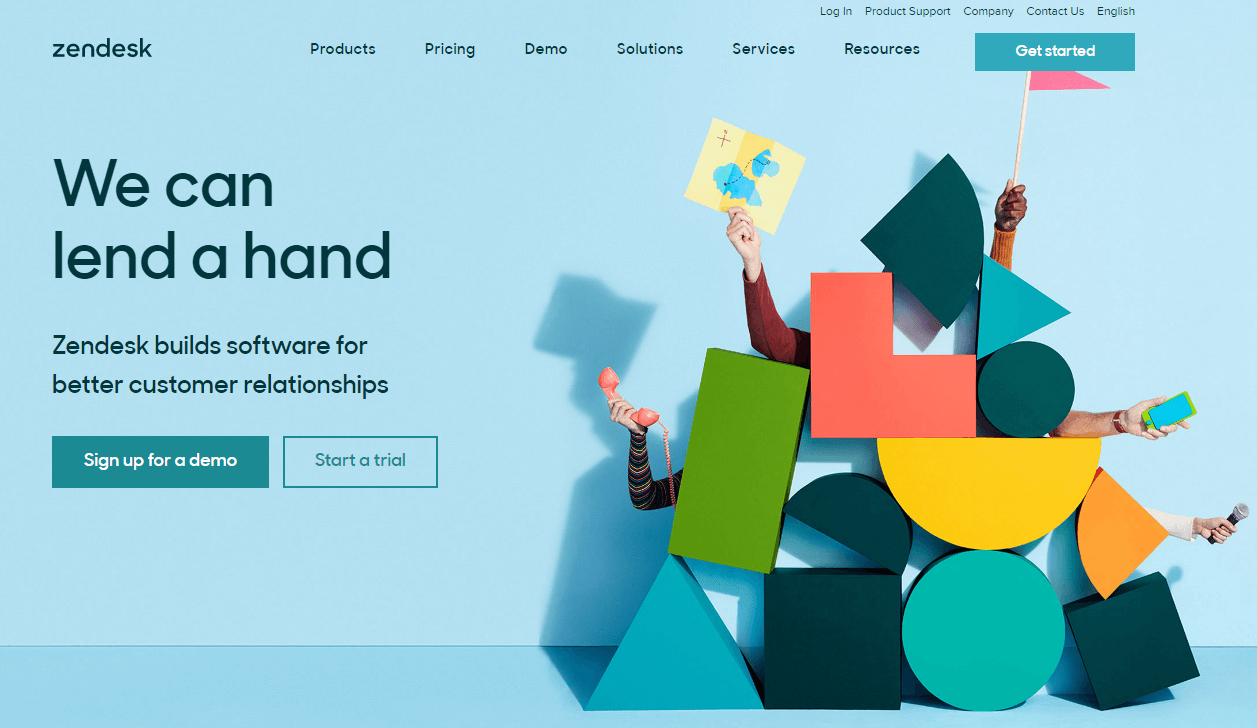 Zendesk landing page